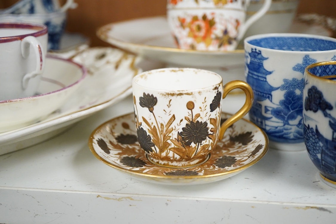 A quantity of 19th and 20th century mixed Continental china and porcelain, largest a comport 25.5cm wide.